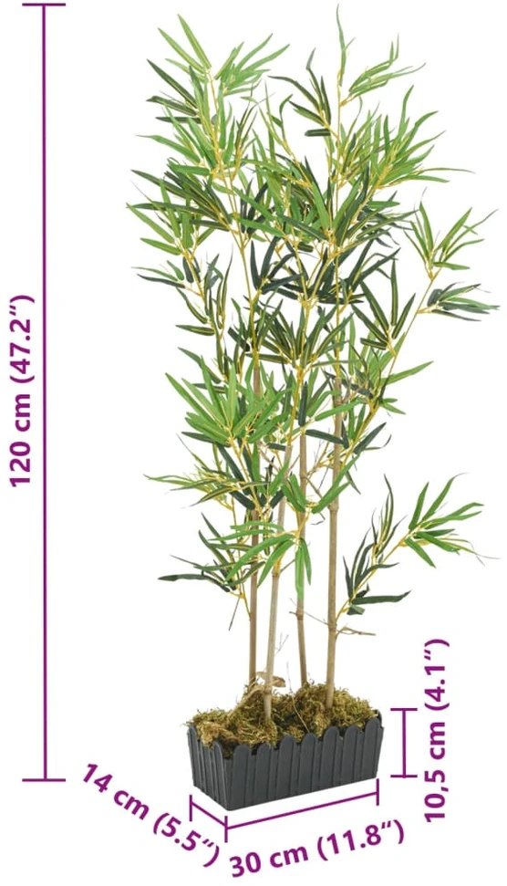 Dirbtinis bambukas, žalios spalvos, 120cm, 552 lapai