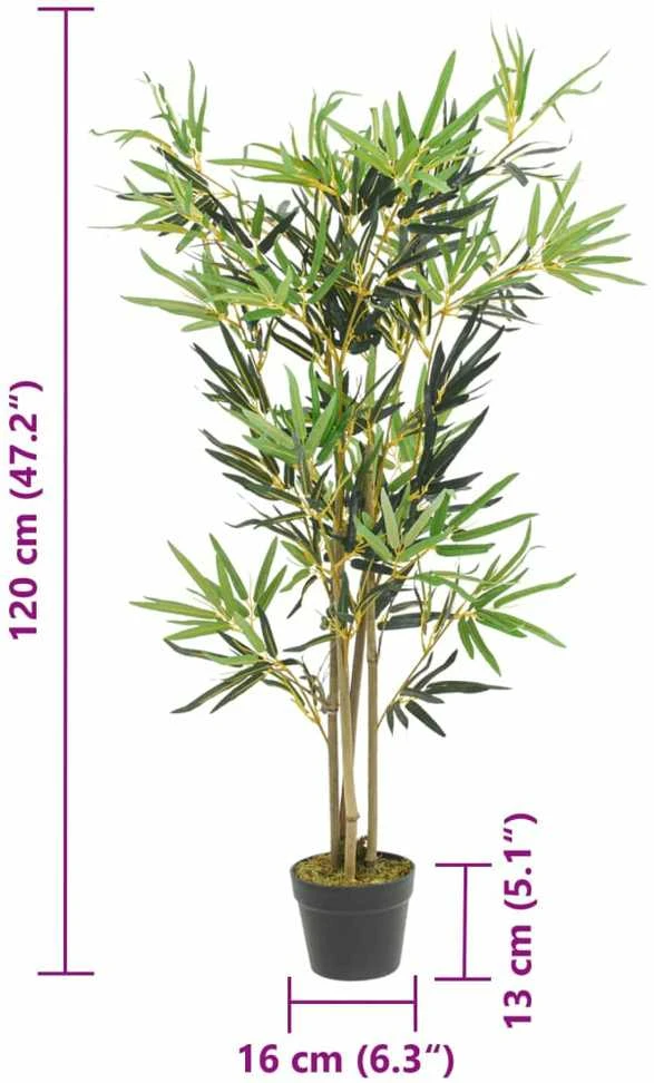 Dirbtinis bambukas, žalios spalvos, 120cm, 552 lapai