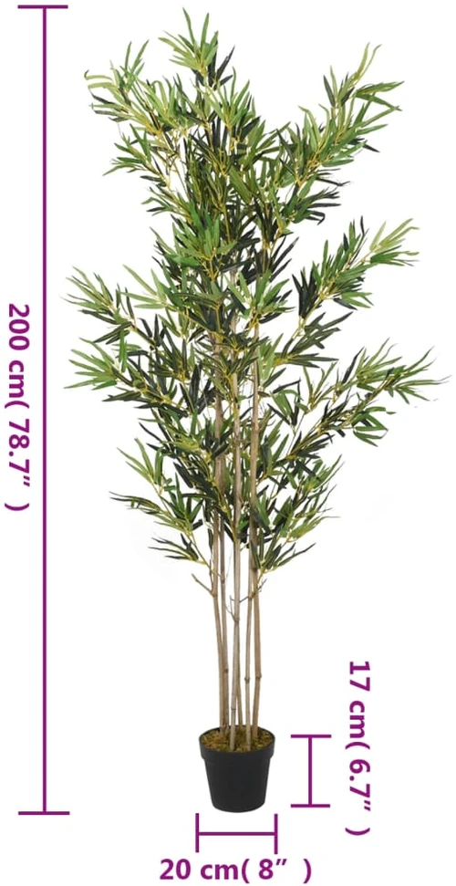Dirbtinis bambukas, žalios spalvos, 200cm, 1380 lapų