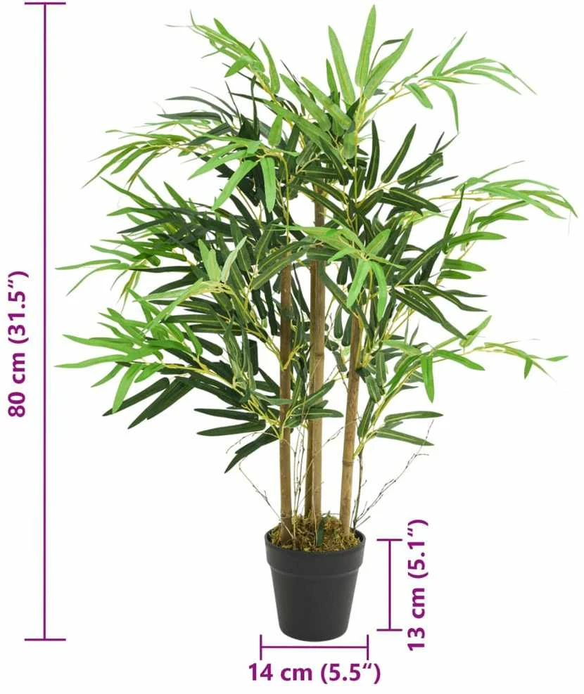 Dirbtinis bambukas, žalios spalvos, 80cm, 500 lapai