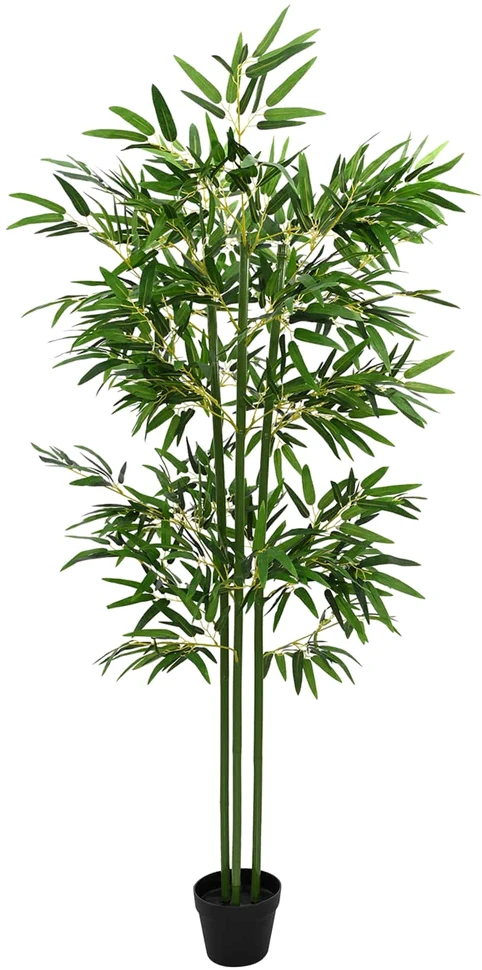 Dirbtinis bambuko medis 2 vnt. Žalia 45 x 18 x 175 cm