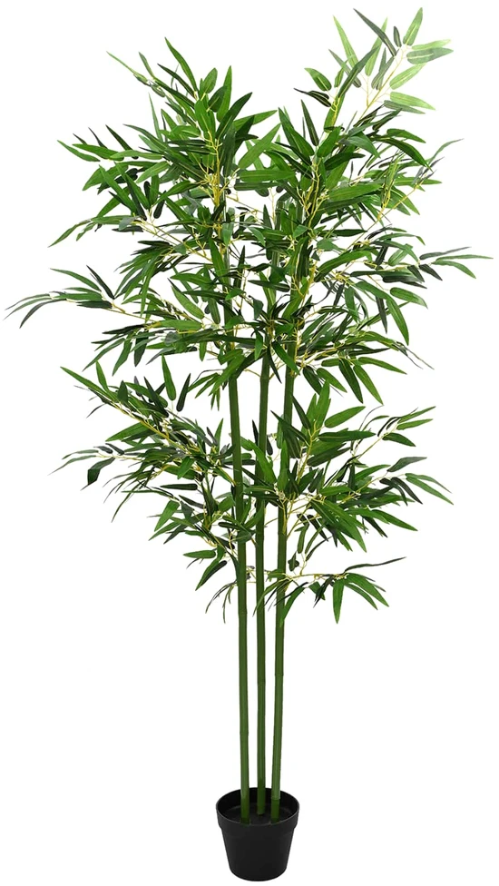 Dirbtinis bambuko medis 2 vnt. Žalia 45 x 18 x 175 cm