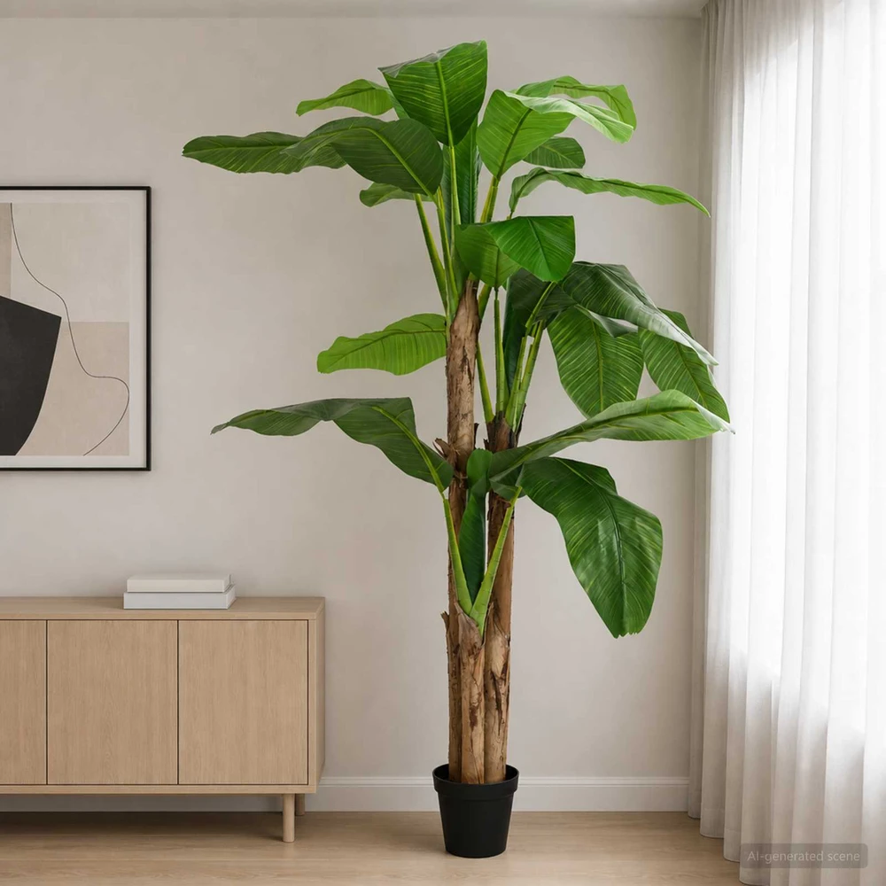 Dirbtinis bananinio medis Žalia 125 x 25 x 250 cm