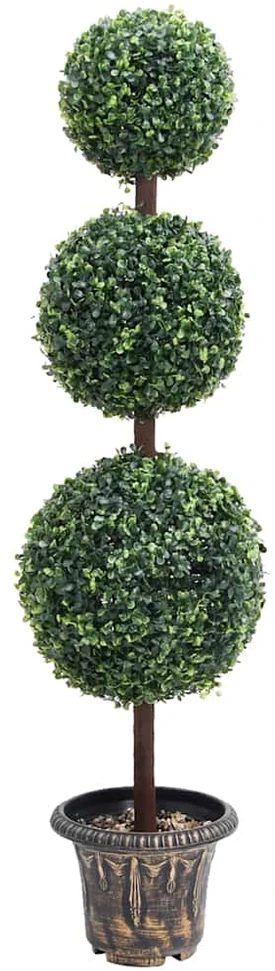 Dirbtinis buksmedis vazone, žalias, 118cm, rutulio formos