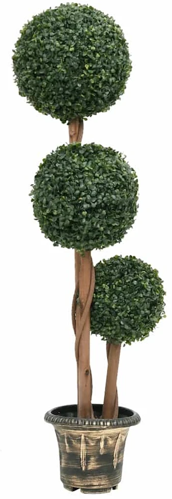 Dirbtinis buksmedis vazone, žalias, 119cm, rutulio formos