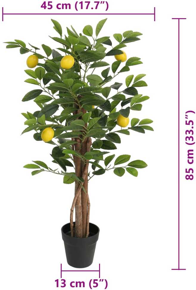 Dirbtinis citrinmedis su trimis kamienais, žalias, 85cm, PP