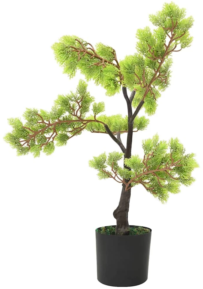 Dirbtinis kiparisinis bonsai medelis su vazonu, 60cm, žalias