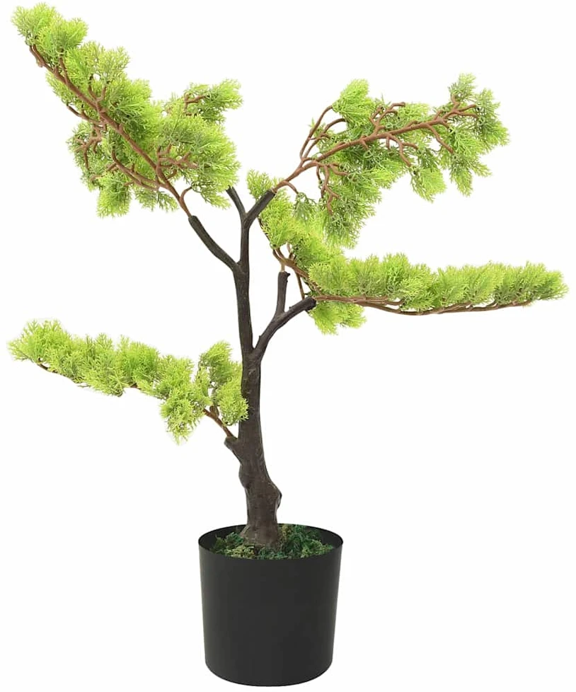 Dirbtinis kiparisinis bonsai medelis su vazonu, 60cm, žalias