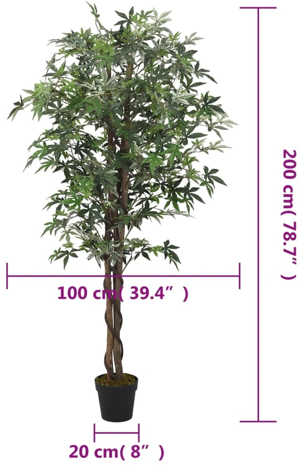 Dirbtinis klevas, žalios spalvos, 200cm, 756 lapai