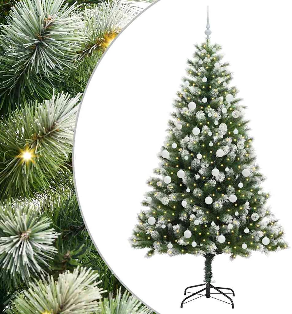 Dirbtinis sulankstomas Kalėdų medis su pūkuotu sniegu 300 LED
