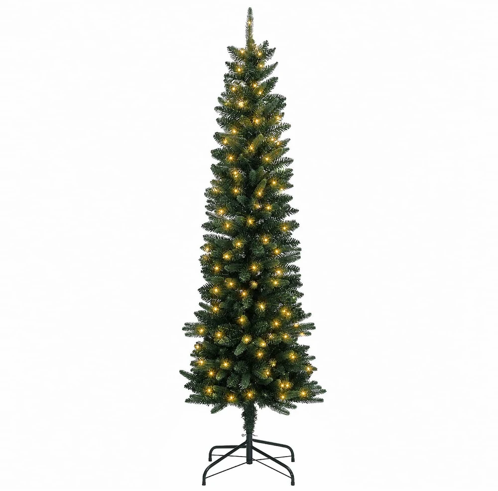 Dirbtinis lieknas Kalėdų medis 150 cm 150 LED Šilta balta