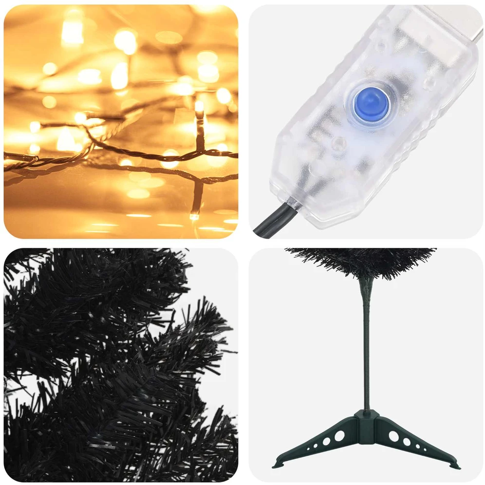 Dirbtinis lieknas Kalėdų medis 150 cm 150 LED Šilta balta