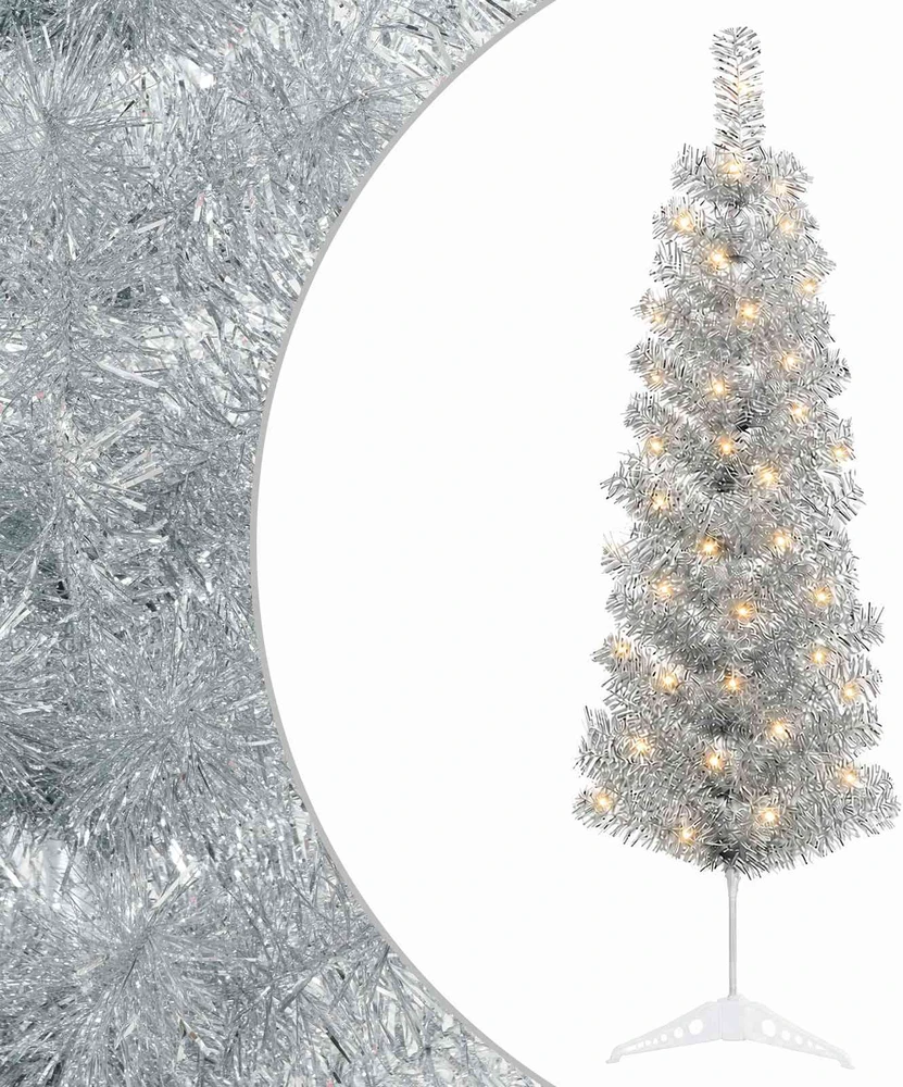 Dirbtinis lieknas Kalėdų medis 150 cm 150 LED Šilta balta