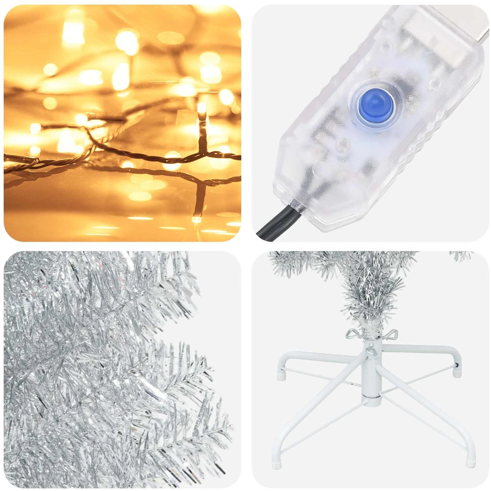 Dirbtinis lieknas Kalėdų medis 180 cm 300 LED Šilta balta