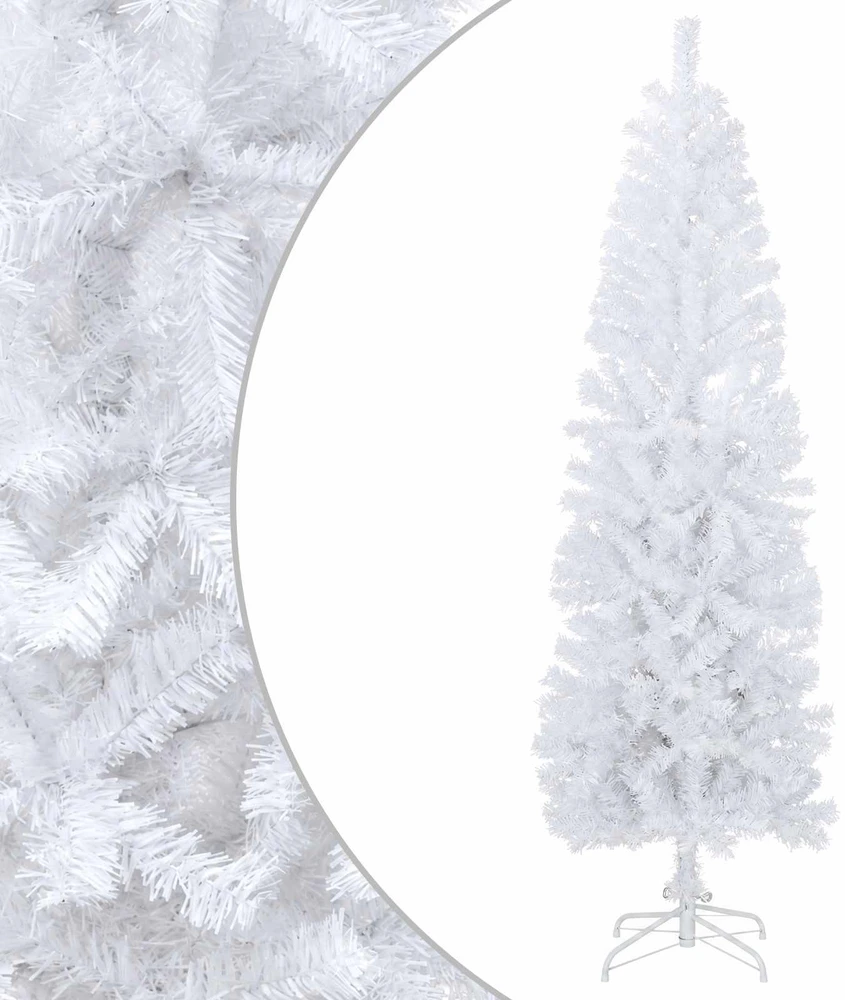 Dirbtinis lieknas Kalėdų medis 180 cm PVC ir Plienas Balta