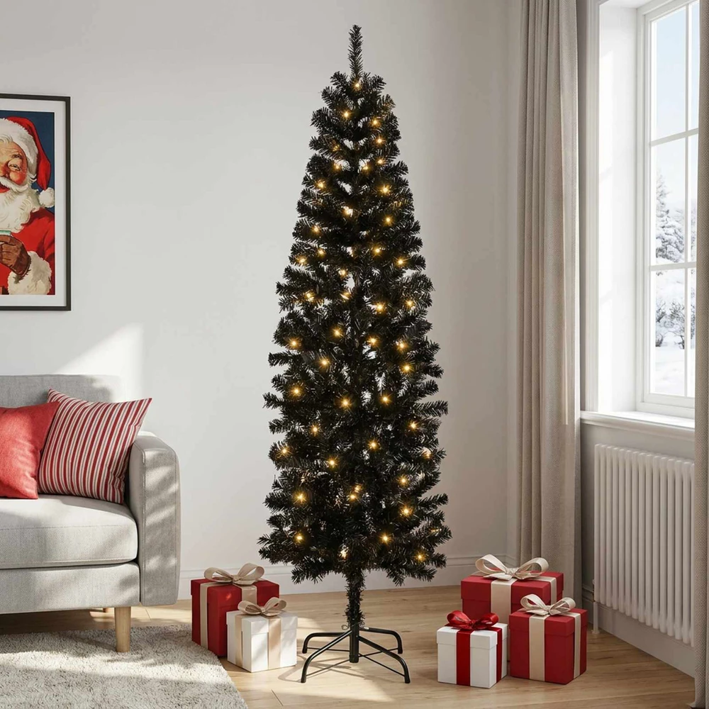 Dirbtinis lieknas Kalėdų medis 210 cm 300 LED Šilta balta