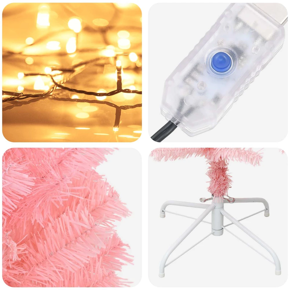 Dirbtinis lieknas Kalėdų medis 210 cm 300 LED Šilta balta