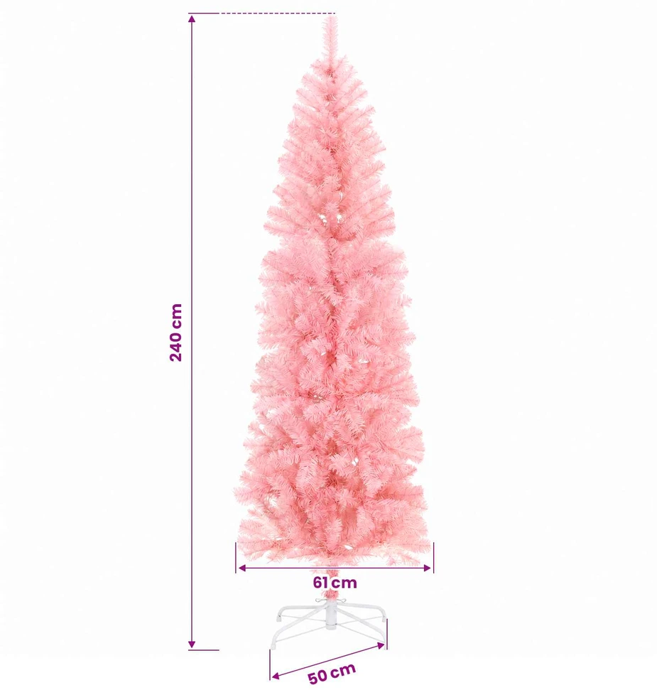 Dirbtinis lieknas Kalėdų medis 240 cm 300 LED Šilta balta