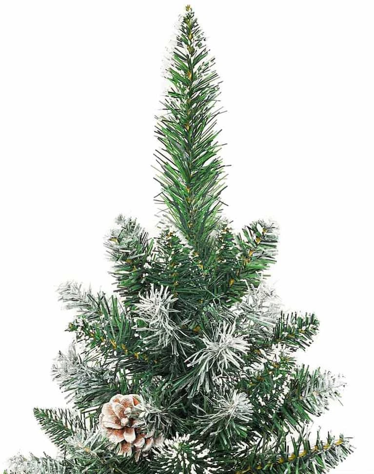 Dirbtinis lieknas Kalėdų medis Žalia ir balta 150 cm