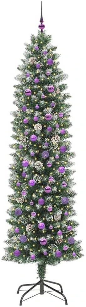 Dirbtinis lieknas Kalėdų medis Žalia ir balta 240 cm