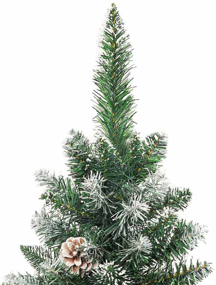 Dirbtinis lieknas Kalėdų medis Žalia ir balta 240 cm