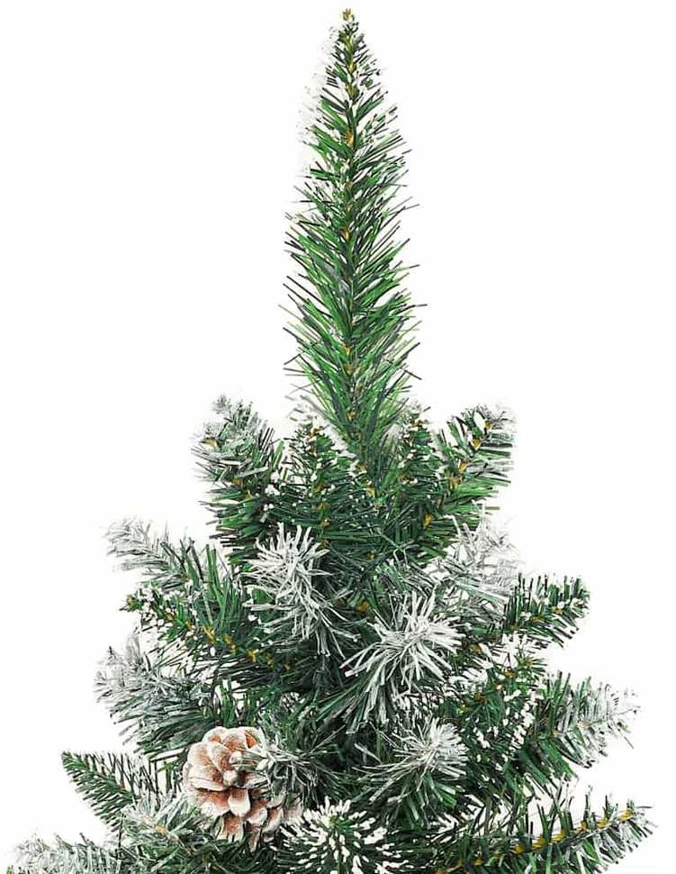 Dirbtinis lieknas Kalėdų medis Žalia ir balta 240 cm