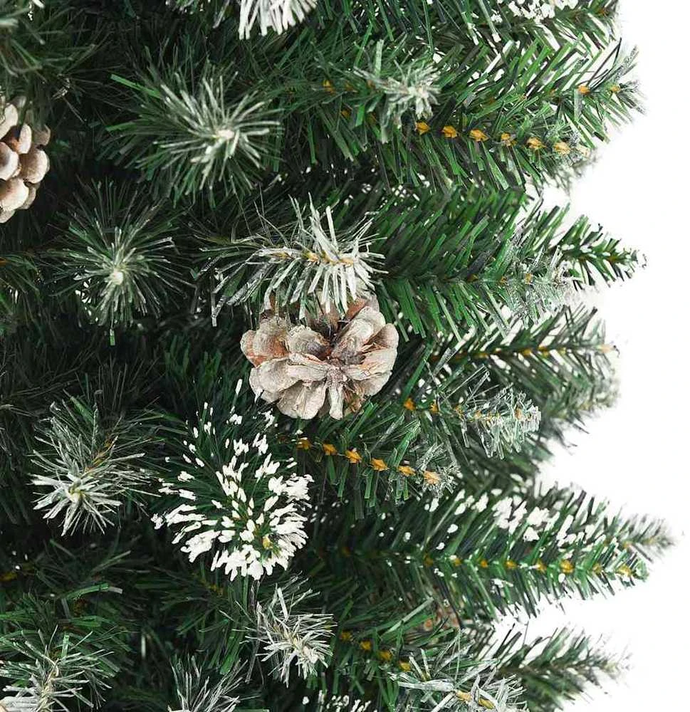 Dirbtinis lieknas Kalėdų medis Žalia ir balta 180 cm