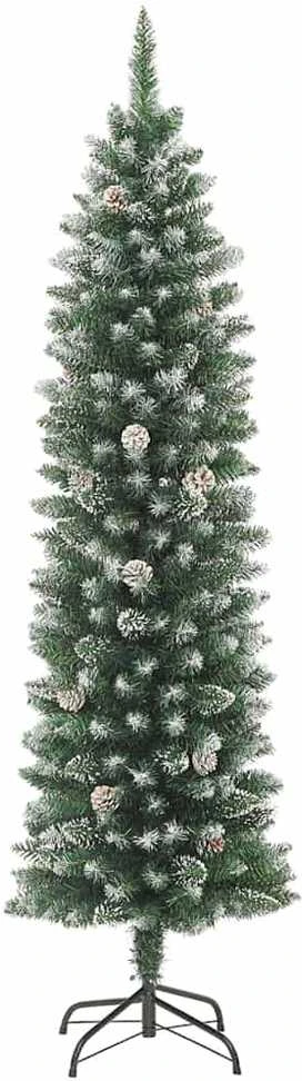 Dirbtinis lieknas Kalėdų medis Žalia ir balta 240 cm
