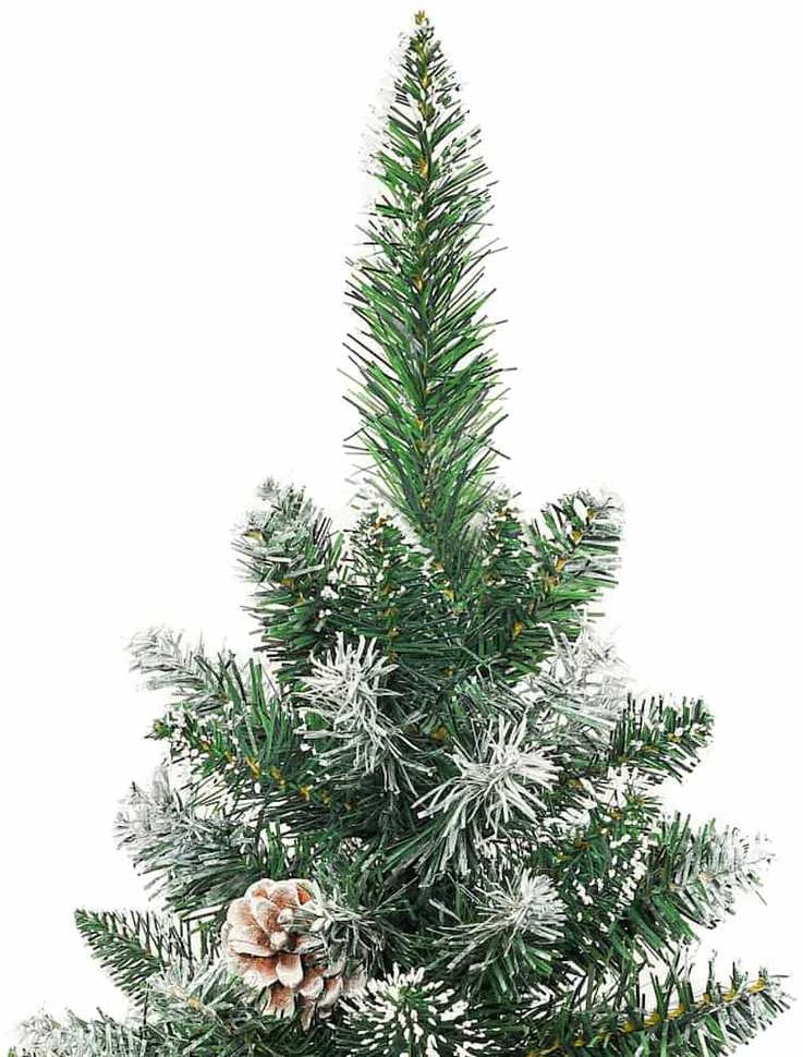 Dirbtinis lieknas Kalėdų medis Žalia ir balta 120 cm