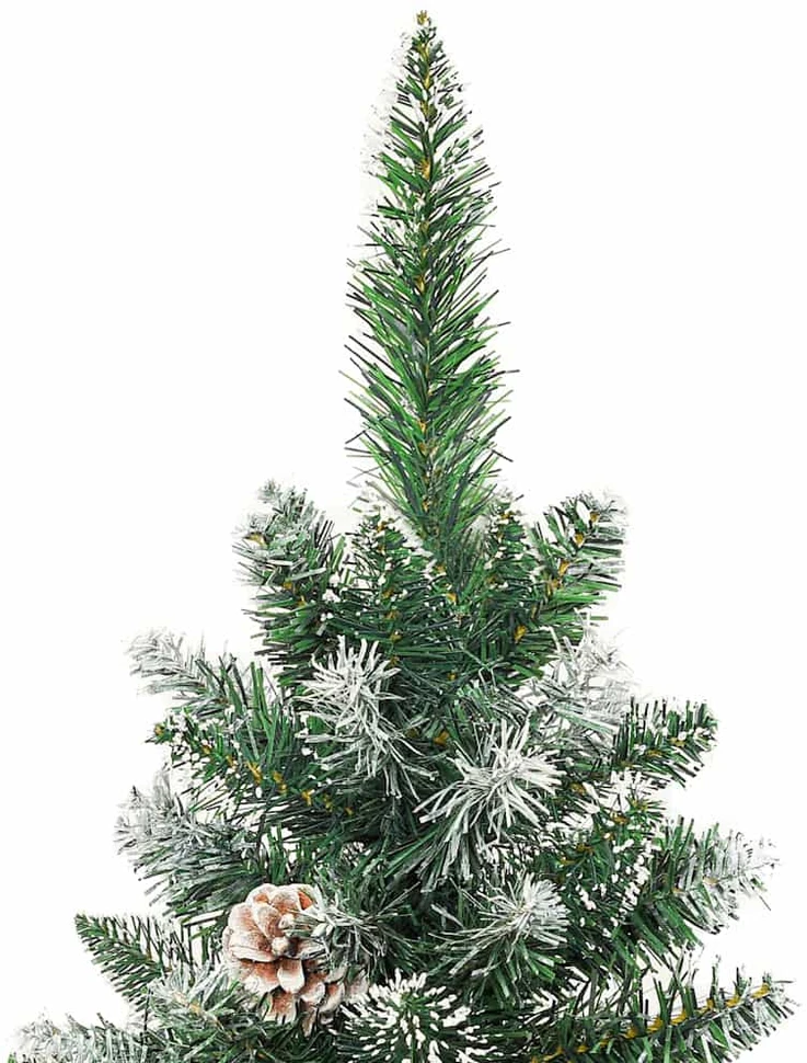 Dirbtinis lieknas Kalėdų medis Žalia ir balta 210 cm