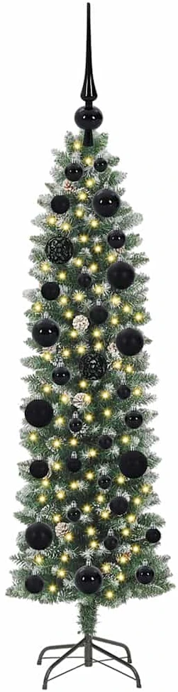 Dirbtinis lieknas Kalėdų medis Žalia ir balta 120 cm