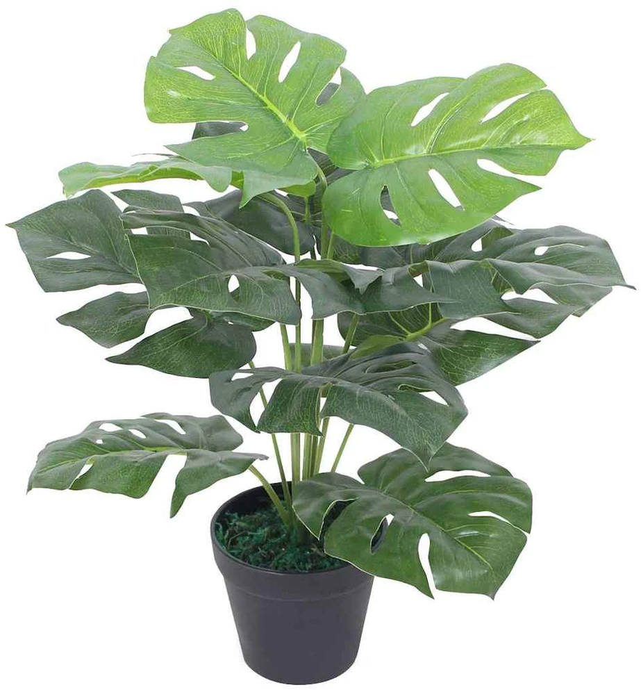 Dirbtinis Monstera augalas su vazonu, 45 cm, žalias