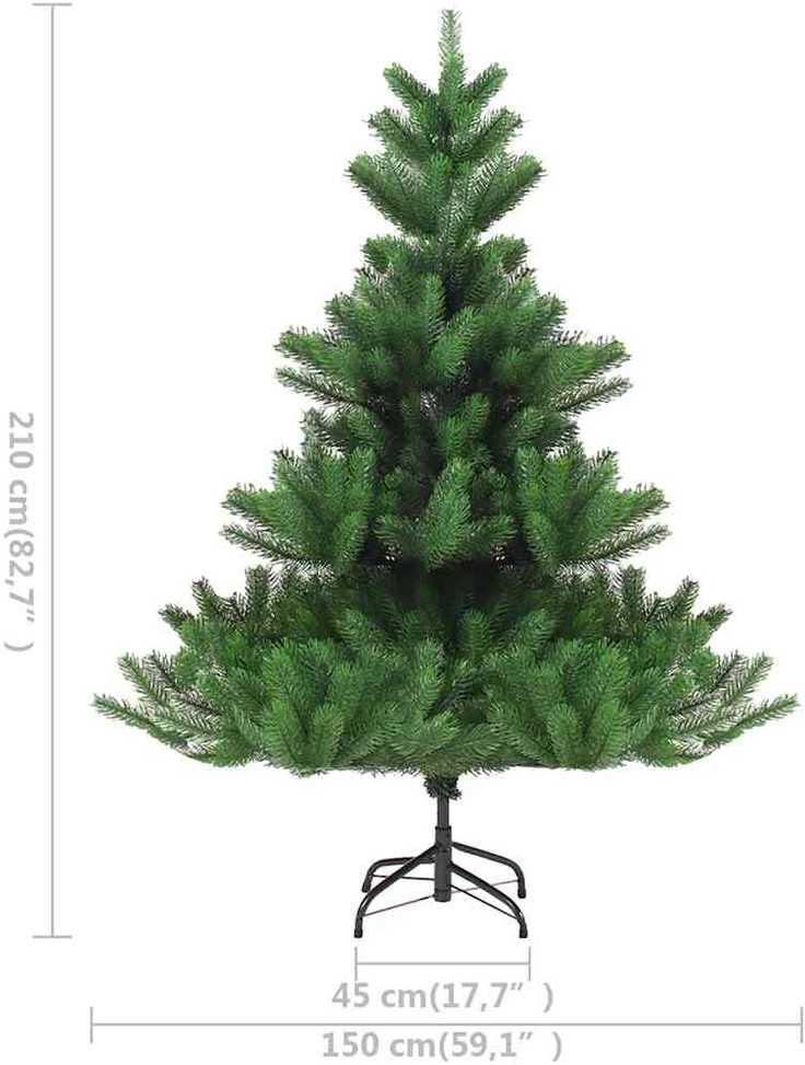 Dirbtinis normandiškas kėnis su LED/žaisliukais, žalias, 210cm