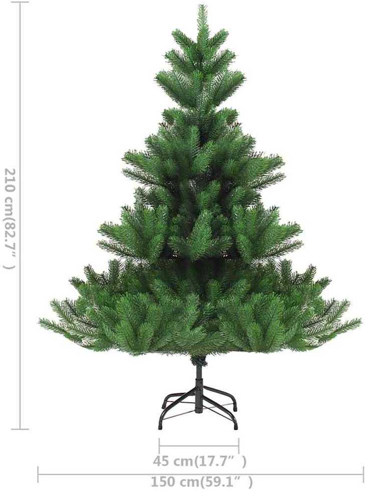 Dirbtinis normandiškas kėnis su LED/žaisliukais, žalias, 210cm