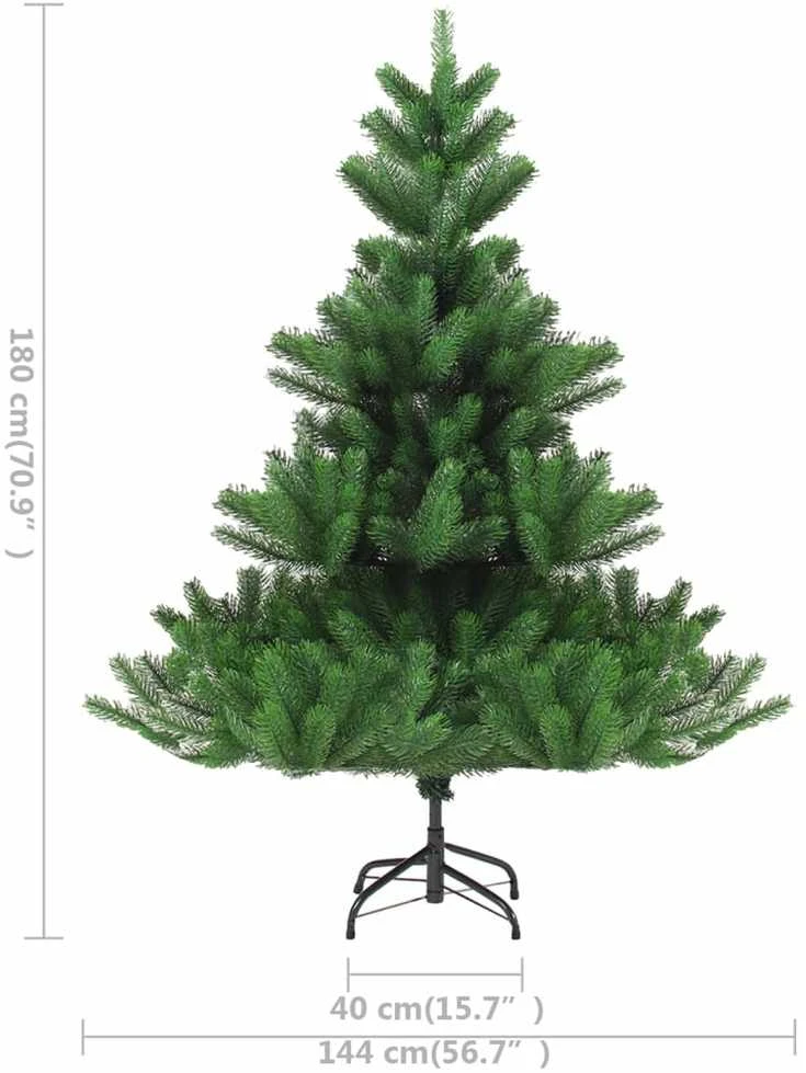 Dirbtinis normandiškas kėnis su LED/žaisliukais, žalias, 180cm