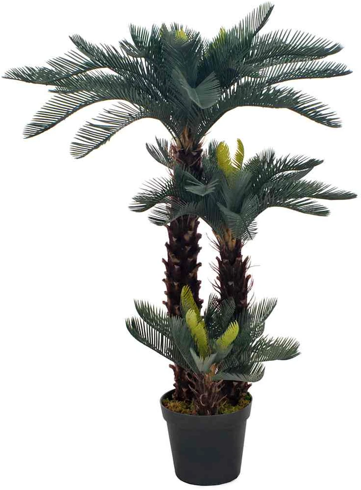 Dirbtinis paprastasis cikas su vazonu, žalias, 125 cm