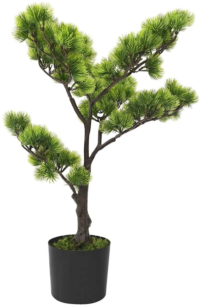 Dirbtinis pinus bonsai medelis su vazonu, 60cm, žalios spalvos
