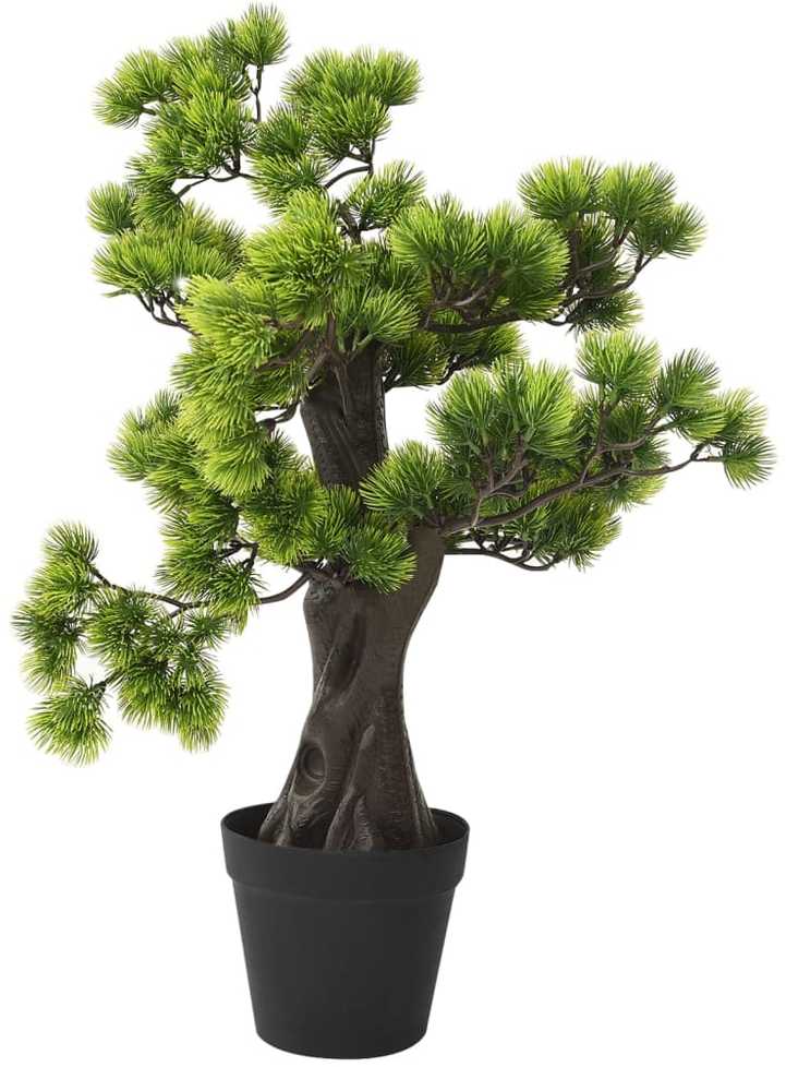 Dirbtinis pinus bonsai medelis su vazonu, 60cm, žalios spalvos