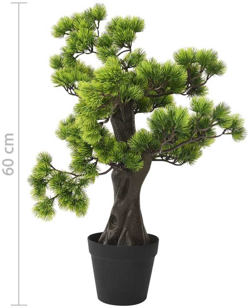 Dirbtinis pinus bonsai medelis su vazonu, 60cm, žalios spalvos