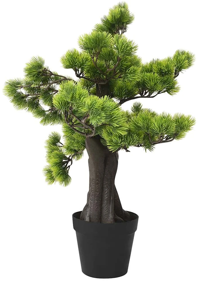 Dirbtinis pinus bonsai medelis su vazonu, 60cm, žalios spalvos
