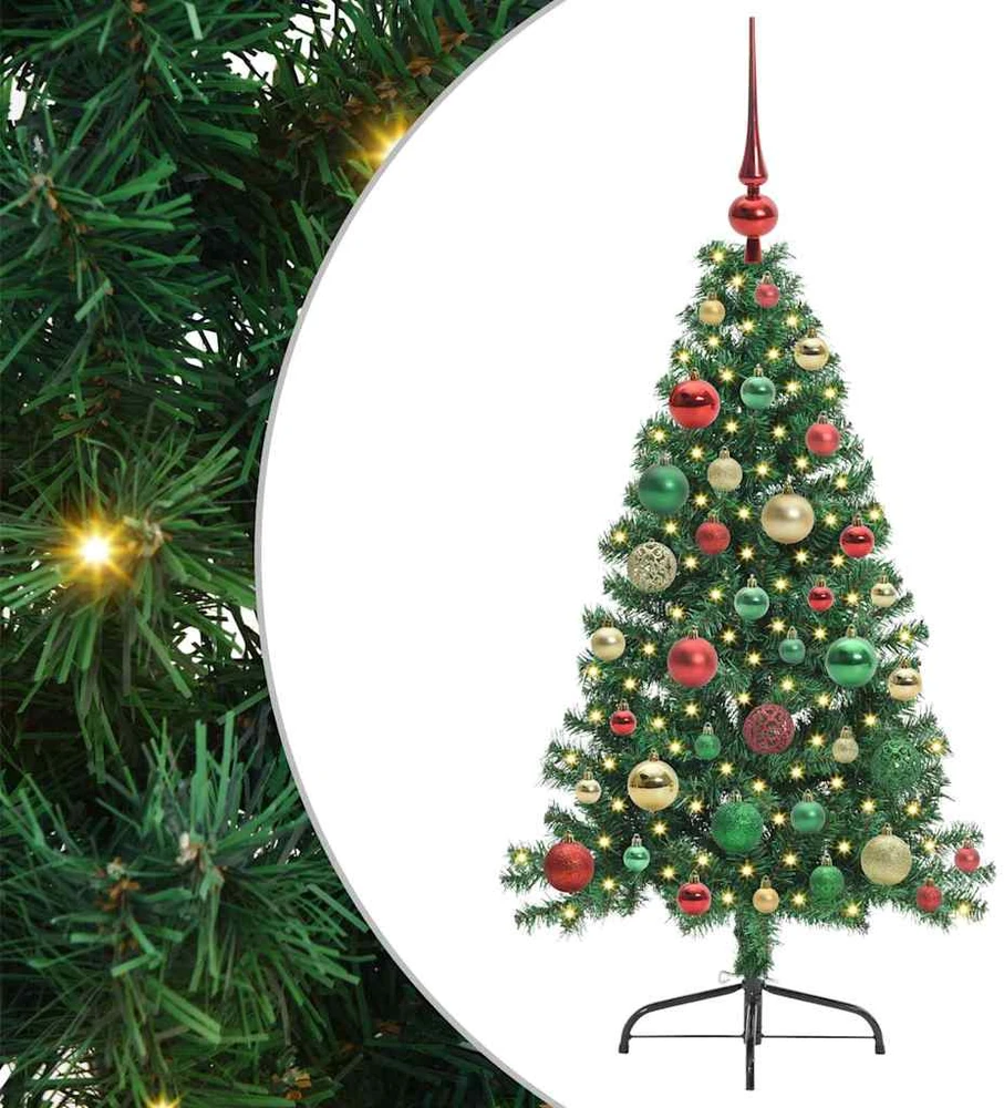 Dirbtinis prieššventinis eglutė su šviesomis Žalia 120 cm PVC