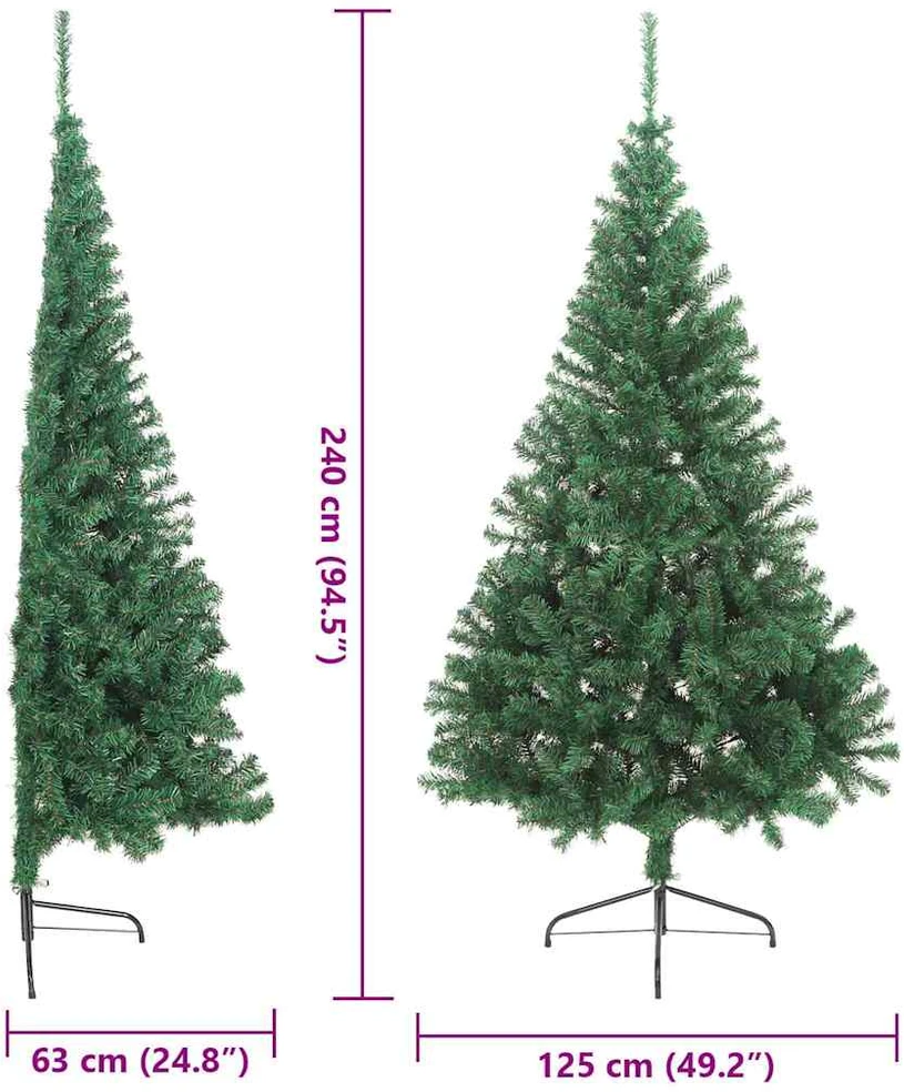 Dirbtinis prieššventinis eglutė su šviesomis Žalia 240 cm PVC