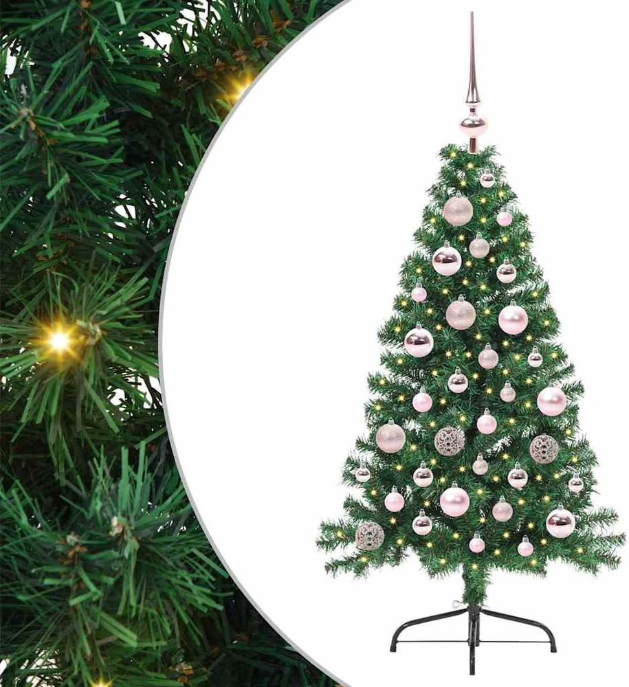 Dirbtinis prieššventinis eglutė su šviesomis Žalia 120 cm PVC