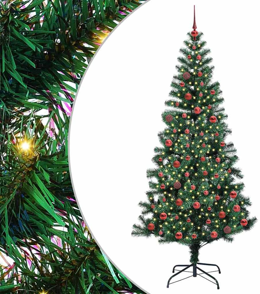 Dirbtinis prieššventinis eglutė su šviesomis Žalia 210 cm