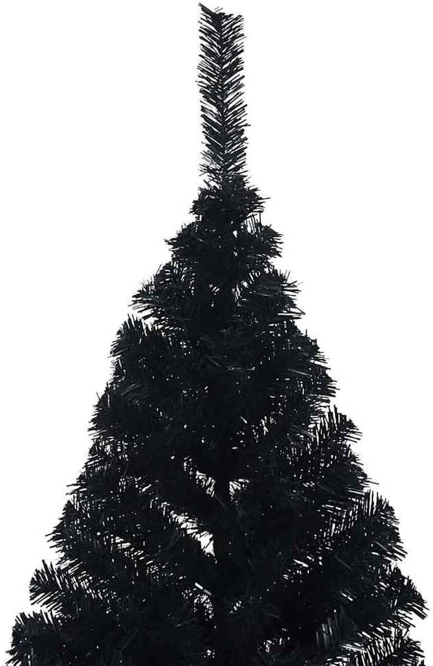 Dirbtinis prieššventinis eglutė su šviesomis Juoda 180 cm PVC