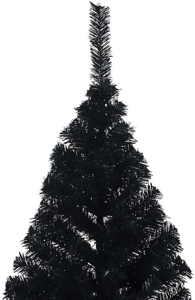 Dirbtinis prieššventinis eglutė su šviesomis Juoda 240 cm PVC