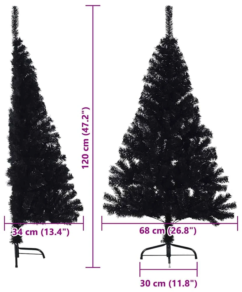Dirbtinis prieššventinis eglutė su šviesomis Juoda 120 cm PVC