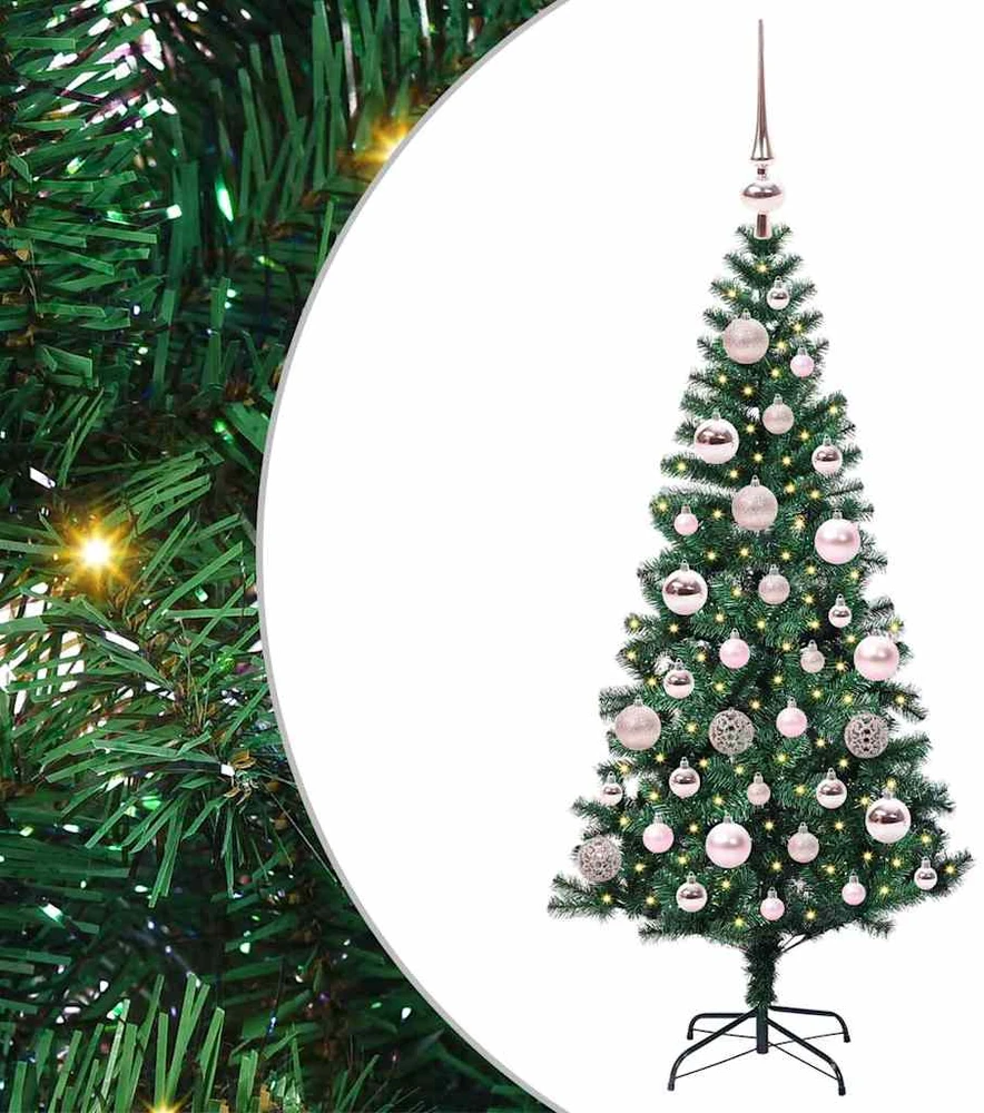 Dirbtinis prieššventinis eglutė su šviesomis Žalia 120 cm