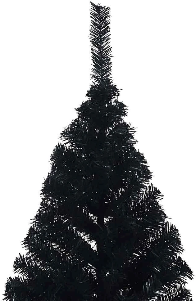 Dirbtinis prieššventinis eglutė su šviesomis Juoda 210 cm PVC