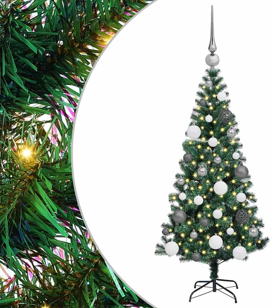 Dirbtinis prieššventinis eglutė su šviesomis Žalia 120 cm
